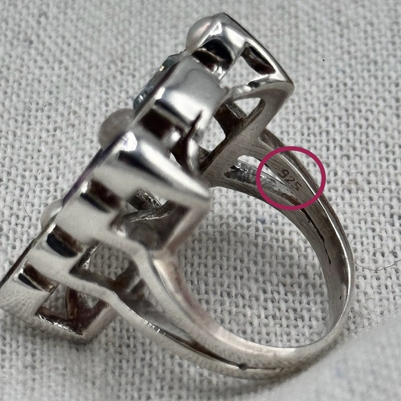 Sterling Silver Multi Gemstone Statement Ring-2 - Picture 6 of 6